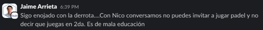 DM de Jaime a Rorro, gracias por compartirlo, así contamos una buena historia.